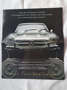 PAPERWORK - rare brochure for 1/12 Franklin Mint 1957 pewter Mercedes Benz 300SL - Picture 1 of 7