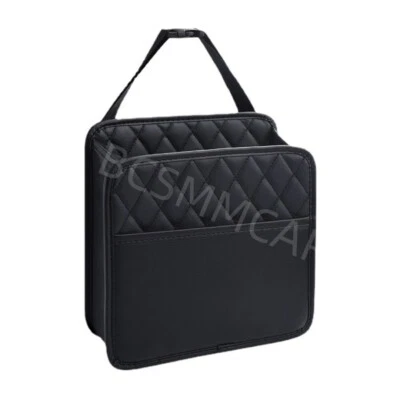 Organizador de assento traseiro de carro telefone tecido porta-garrafa bolsa de armazenamento de viagem preta - Imagem 1 de 4