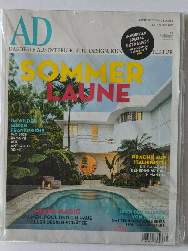 OVP Eingeschweißt  AD Zeitschrift Architectural Digest 7/8 SOMMERLAUNE Juli Augu - Bild 1 von 1