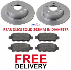 FOR NISSAN QASHQAI 1.6 1.5 DCi 2.0 (2007-2014) REAR BRAKE DISCS & PADS SET *NEW* - Picture 1 of 1