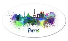 Paris Colorful Oval Car Laptop Phone Vinyl Sticker  - SELECT SIZE