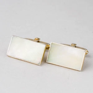 Manschettenknöpfe Perlmutt 835er Silber 9,14 g - Bild 1 von 3