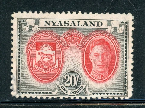 NYASALAND 81 SG157 Used 1945 20sh KGVI Definitive Coat of Arms CV$45 Cover