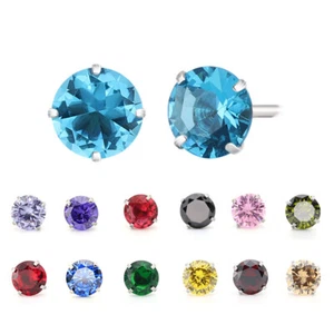 925 sterling Silber Ohrstecker Zirkonia Ohrringe Frauen Herren Schmuck Neu 3-8mm - Bild 1 von 35