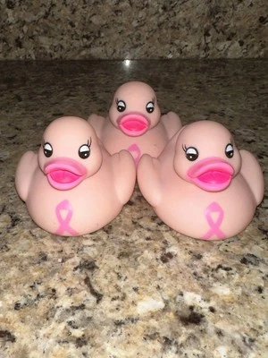 CINTA ROSA CÁNCER DE MAMA GOMA PATO Juego de 3 Usados Excelente Estado Foto 1 de 4