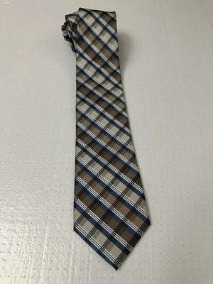 Corbata Platinum Designs 100 % poliéster verde azul patrón a cuadros nueva con etiquetas precio de venta sugerido por el fabricante 22,99 USD Foto 1 de 4