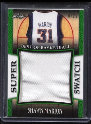 2017 Leaf Best of Basketball #SS-28 Shawn Marion Green Super Swatch #/25 - Image 1 of 2