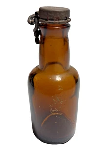 Vintage United Glass Bottle Manufacturers UGB Brown Glass Bottle 4" Tall - Picture 1 of 4
