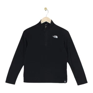 North Face 1/4 Zip Fleece Boys Size L Black Youth Polartec Pullover - Picture 1 of 14