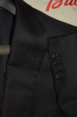 6k+ Brioni Wool Black Serge Blazer Jacket 46S ITALY Handmade 100% Wool 46S - Image 1 of 4