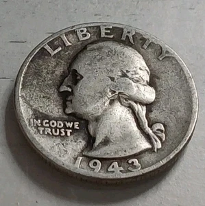 Cuarto de dólar Washington 1943-P 90 % plata ~ ¡Envío gratuito! #3 - Imagen 1 de 2