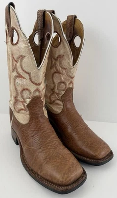 Boulet Boots Womens 7C Western Square Toe Boots 0277 Brown/Opalescent - Image 1 of 4