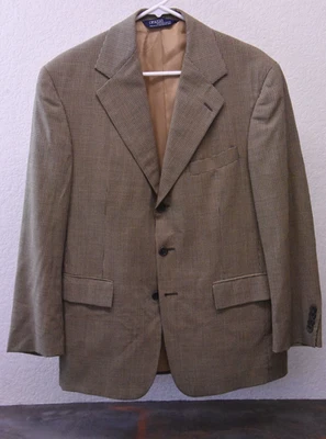 Ralph Lauren POLO Men's Houndstooth Wool Blazer Large MADE IN USA - Image 1 of 4