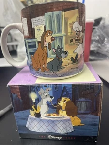 Tazza da caffè vintage Walt Disney's "Lady and the Vagabond" con scatola rara - Foto 1 di 10