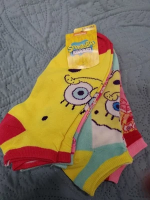 Bob Esponja Pantalones Cuadrados Mujer Talla 9-11 Corte Tobillo Paquete De 6 Pares 2020 Viacom Divertido Foto 1 de 4