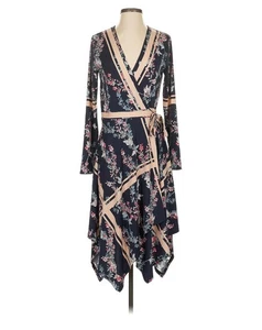 BCBG MAX FLORAL ISABELLA ASYMMETRICAL WRAP DRESS SIZE XS - Picture 1 of 4