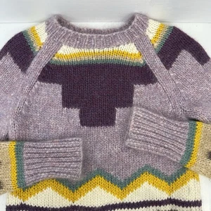 Suéter J Crew Raro Tejido Grueso Intarsia Lana Mohair Mezcla Alpaca Suroeste S - Imagen 1 de 13