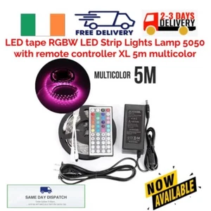 LED Band RGBW LED Streifen Leuchten Lampe 5050 mit Fernbedienung XL 5m mehrfarbig - Bild 1 von 3