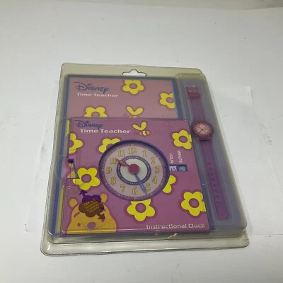 Disney Time Teacher Pooh The Bear Pink Clock And Wrist Watch Set - Imagem 1 de 4
