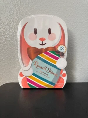 Russell Stover ASSORTED Milk & Dark 12-Chocolates Easter Bunny Gift Box  BB 8/25 - Image 1 of 2