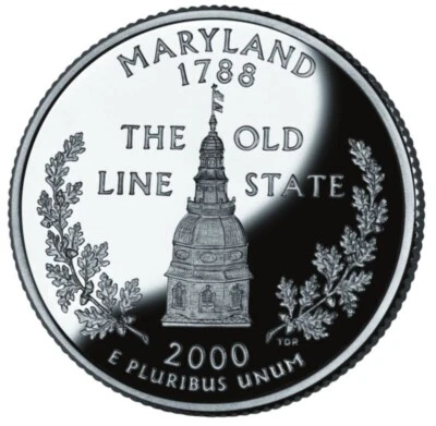 2000 S Proof Maryland State Quarter Uncirculated US Mint - Image 1 of 2