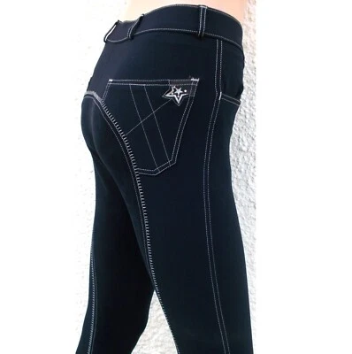 Reithose Easy Rider Trixy Full, EuroStar Vollbesatz Stiefelhose, Strass, navy - Bild 1 von 4