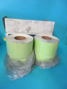 CASE OF 4 U-LINE INDUSTRIAL THERMAL TRANSFER LABELS 4X4" S-10767 GREEN 1500/ROLL - Picture 1 of 9