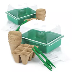 34-teiliges Anzuchtset, Pflanzenzucht-Set mit Mini-Gewächshaus und Zubehör - Bild 1 von 6