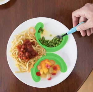 2 Pack Silicone Plate Divider Food Separator 2 Sizes in One Plate Food Divider - Picture 1 of 5