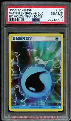 Pokemon Holon Phantoms Water Energy Holo 107 PSA 10 - Image 1 of 2