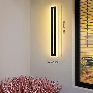 LED Wall Light Sconce Outdoor Modern Lamp Exterior Lights Long Strip Waterproof - Picture 1 of 11