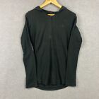 Adidas Top Womens Medium Black Ribbed Knit Long Sleeve Hooded Cotton Stretch