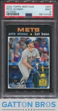 2020 Topps Heritage Pete Alonso Action #457 PSA 9 MINT