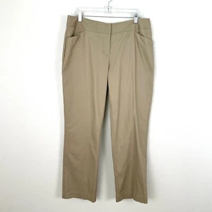 NEW $36 Worthington Womens 14 Petite Modern Fit Heritage Khaki Pants Slim Leg - Picture 1 of 8