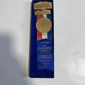 1965 45th Inaugural Committee Military Aide Lyndon B Johnson Ribbon Medal w/ Box - Picture 1 of 7