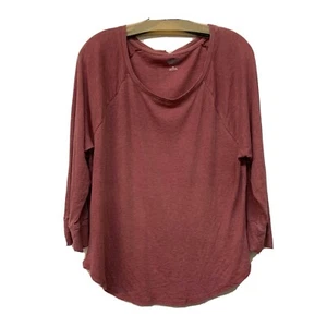 Blusa túnica Mossimo Supply Co para mujer talla XXL roja Burnout mezcla de algodón - Imagen 1 de 4