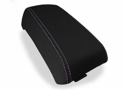 Se adapta a Subaru Baja 2003-2006 tapa de consola de fibra de carbono reposabrazos cubierta puntada púrpura Foto 1 de 4
