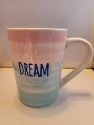 Taza Pastel Dream Rosa Azul Algodón Caramelo Etiqueta Marca Café Grande Foto 1 de 4