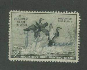 1951 US Federal Hunting Permit Duck Stamp #RW51 Used F/VF Faded Pen Cancel - Picture 1 of 1