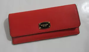 Michael Kors Jet Set Travel Leather Flap Flat Wallet Sienna Neu mit Etikett - Bild 1 von 5