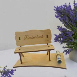 Geldgeschenk Rentnerbank Rente personalisiert Holz Gravur Geschenk - Bild 1 von 1