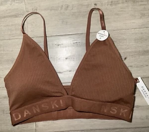Sujetador DANSKIN Marrón Deportes Entrenamiento Inalámbrico Bralette Copas Extraíbles Talla Grande Nuevo con Etiquetas - Imagen 1 de 5