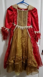 Disney Princess Dress Red & Gold Lace Elaborate Costume Cosplay Sz. Youth Small - Picture 1 of 11