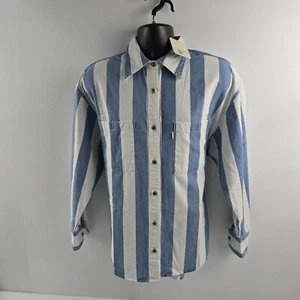 Levi's Silver Tab blue striped long sleeve button down shirt NWT mens L denim - Picture 1 of 10