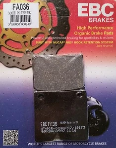 EBC/FA036 Brake Pads (Rear) for Kawasaki Z500, Z650, Z1000, Z1300, ZG1300... - Picture 1 of 2