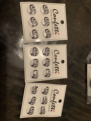 3/4” Confetti LOL BUTTONS BLUMENTHAL Lansing 6 Buttons On Card X 3 - Image 1 of 4