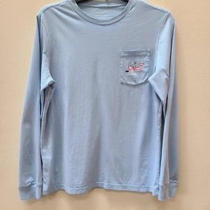 Vineyard Vines Youth L Tee Shirt Cotton Long Sleeve Blue - Picture 1 of 11