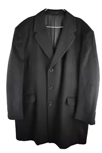 Jaeger 100% Cashmere Mens Overcoat Black Jacket Size XXL Smart Business 2XL - Picture 1 of 8