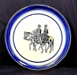 9.75" Collector Ceramic Plate Police Genovoise Gendarmes Genovois Cheval 1865 - Bild 1 von 12