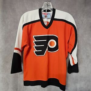 Vintage 90s CCM NHL Philadelphia Flyers Orange Hockey Jersey Youth L XL